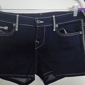 True Religion Dark Blue Jean Shorts